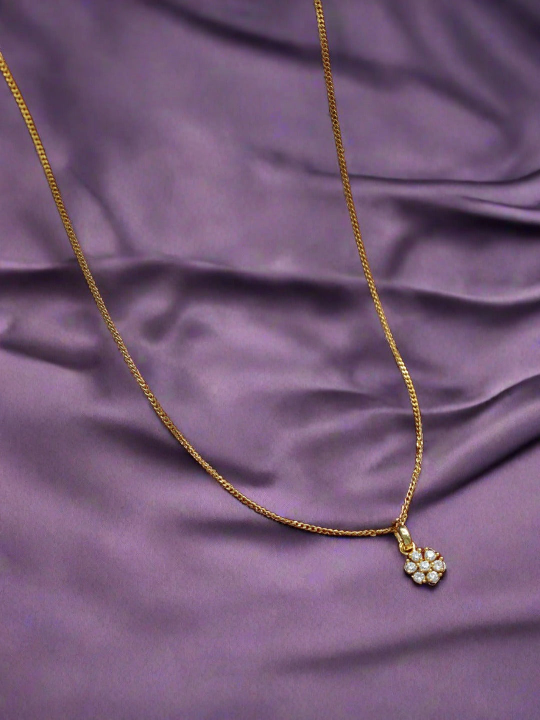 Gold-Plated White Ad Studded Chain