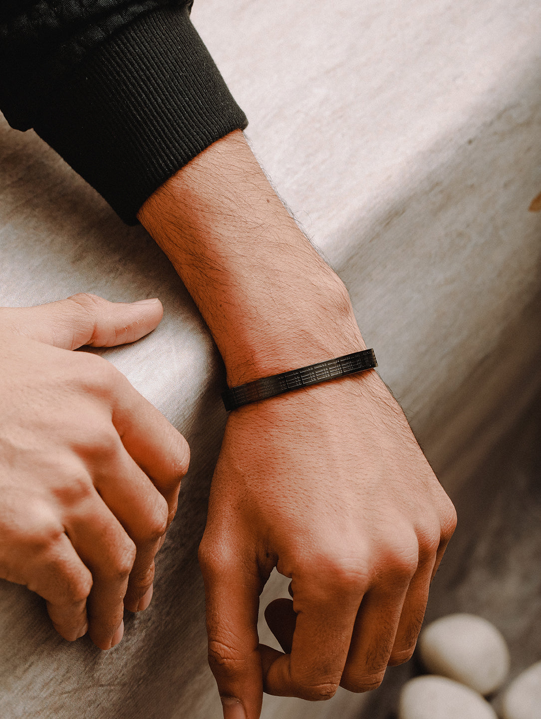 Men'S Men Black Stainless Steel Kada Bracelet