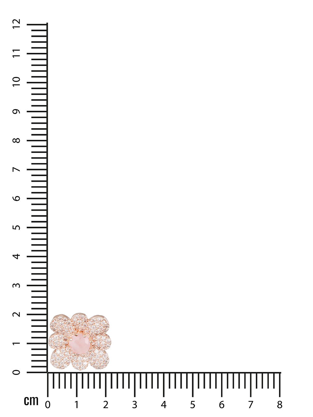 Rose Gold Plated & Pink Ad-Studded Floral Studs Earrings