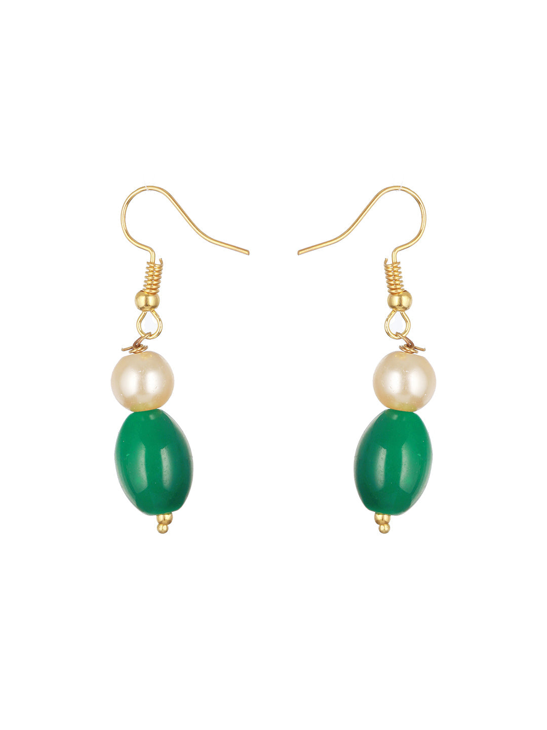 Gold-Plated Beaded Layered Necklace & Earrings