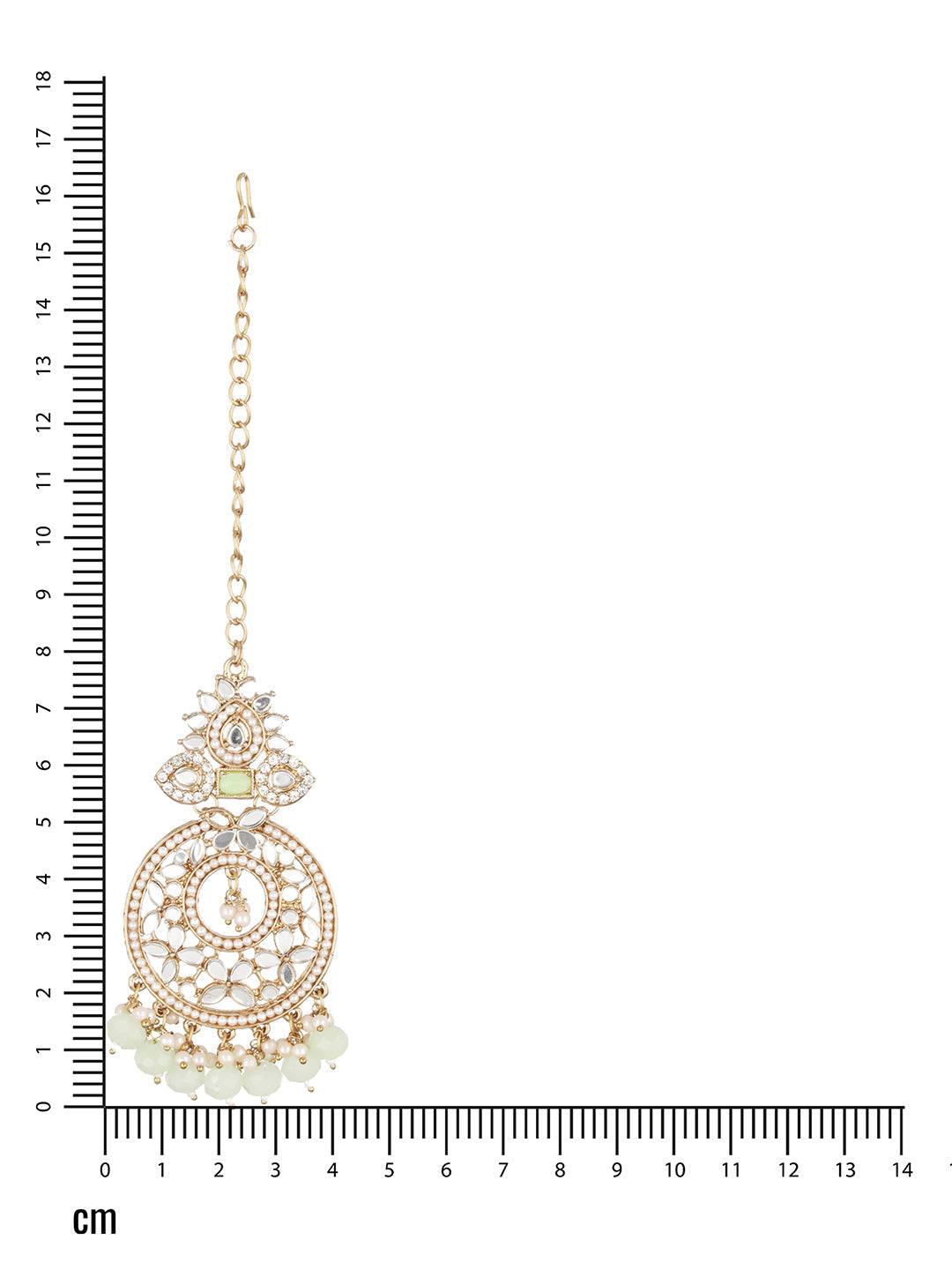 Gold-Plated & Kundan-Studded Green Maangtikka