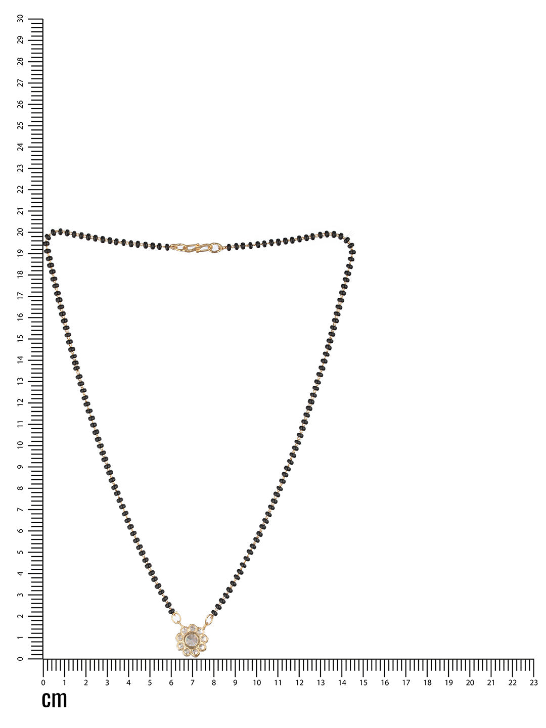 Black Gold-Plated Ad-Studded & Beaded Mangalsutra