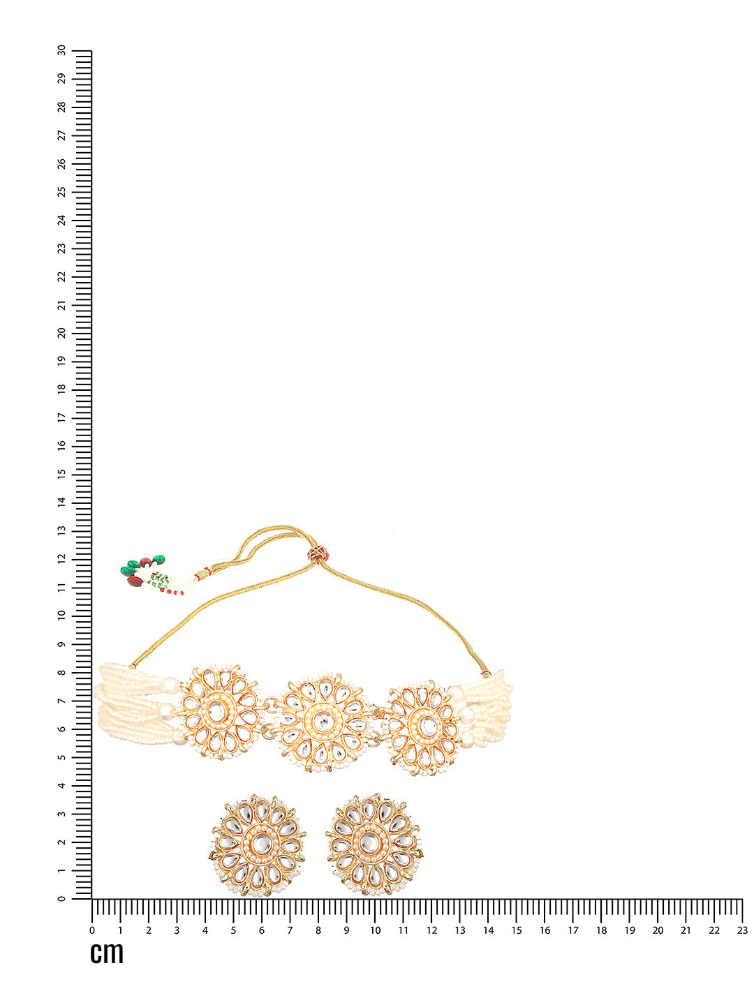 Women Gold-Plated Pearl Beaded Artificial Stone-Studded Jewellery Set