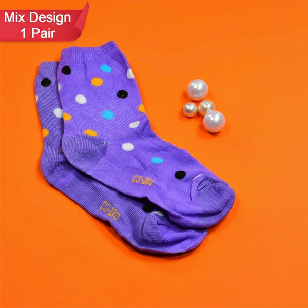 1pair Socks Printed Trendy Multiple Designer Socks (3 Different Size Mix Design)