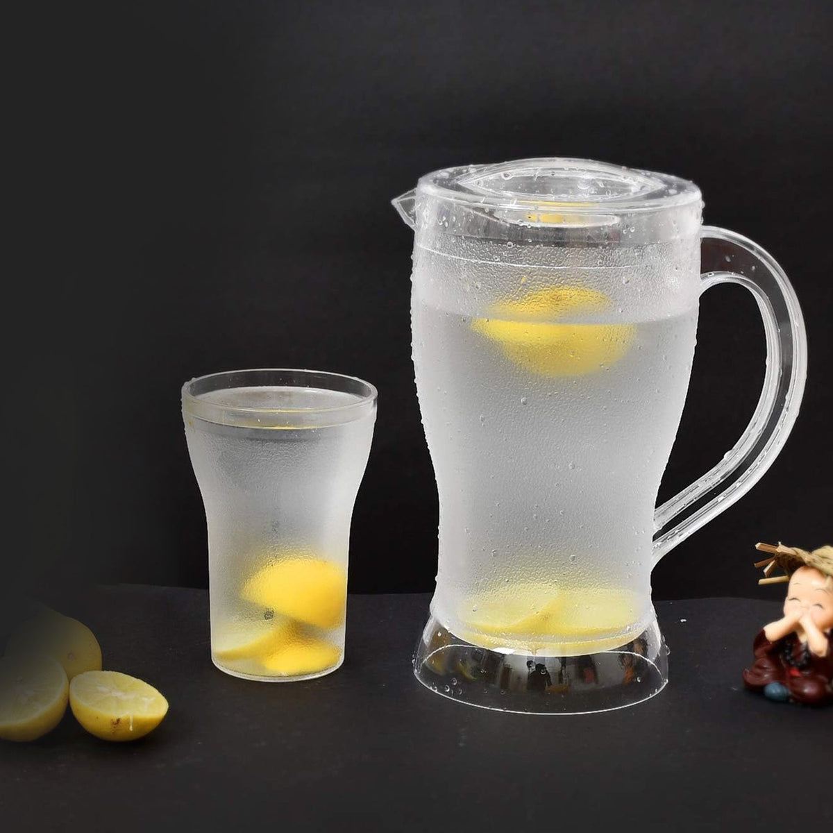 Apex Unbreakable Lemon Jug Set With 6 Glasses 1200ml Jug + 300ml Glasses Approx HP DD