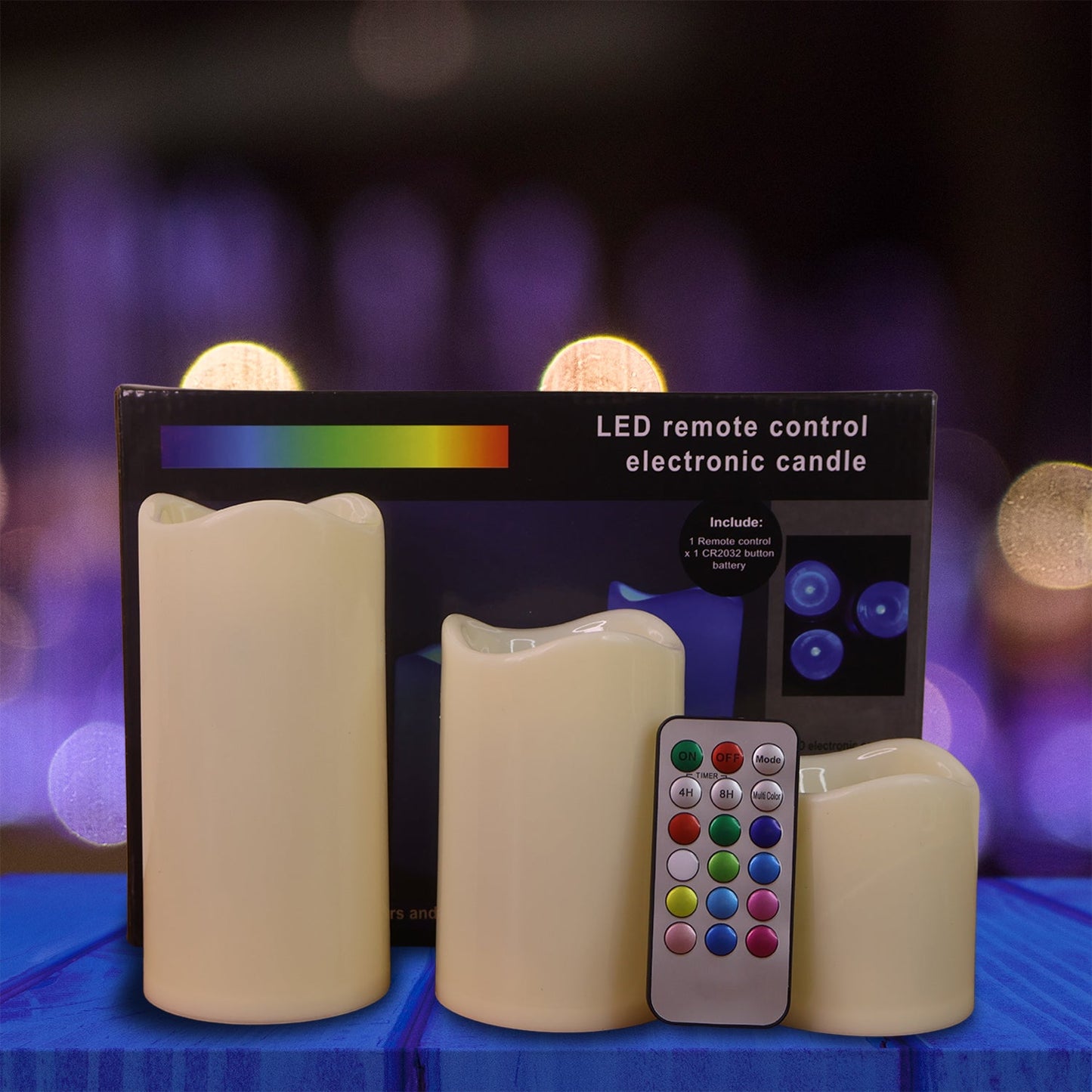 Premium 3 Piece Led Flameless Candle Set With Remote Control HP DD