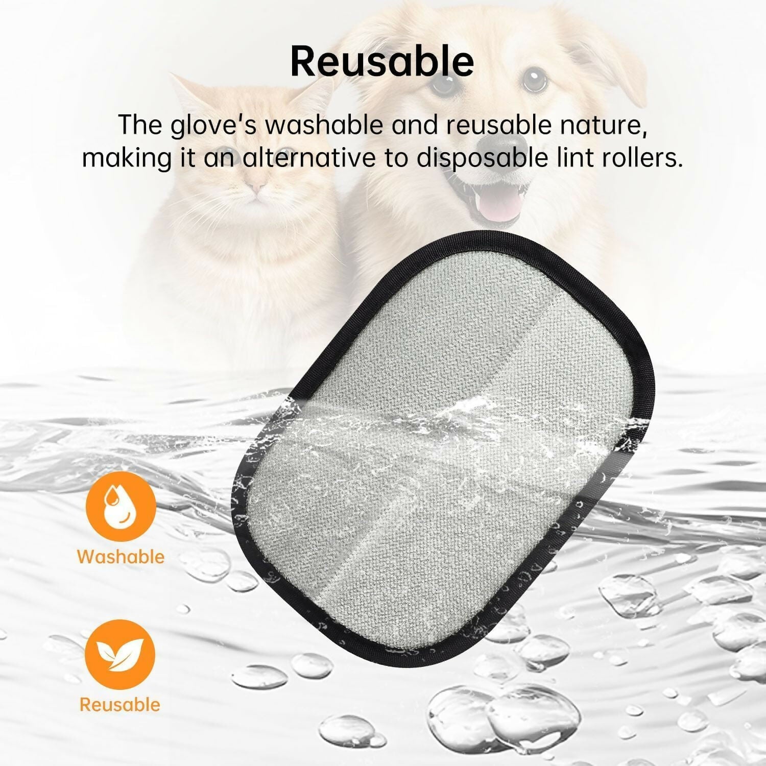 Upgraded Electrostatic Pet Hair Remover Gloves Reusable Cat & Dog Hair Removal Tool for Furniture, Couch, Carpet & Curtains Gentle Grooming Glove for Pets (Pack of 1)