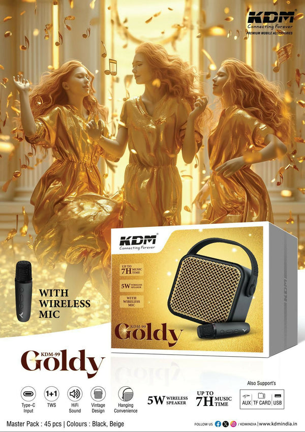 KDM Goldy Model 99 speaker(Multi Colour)