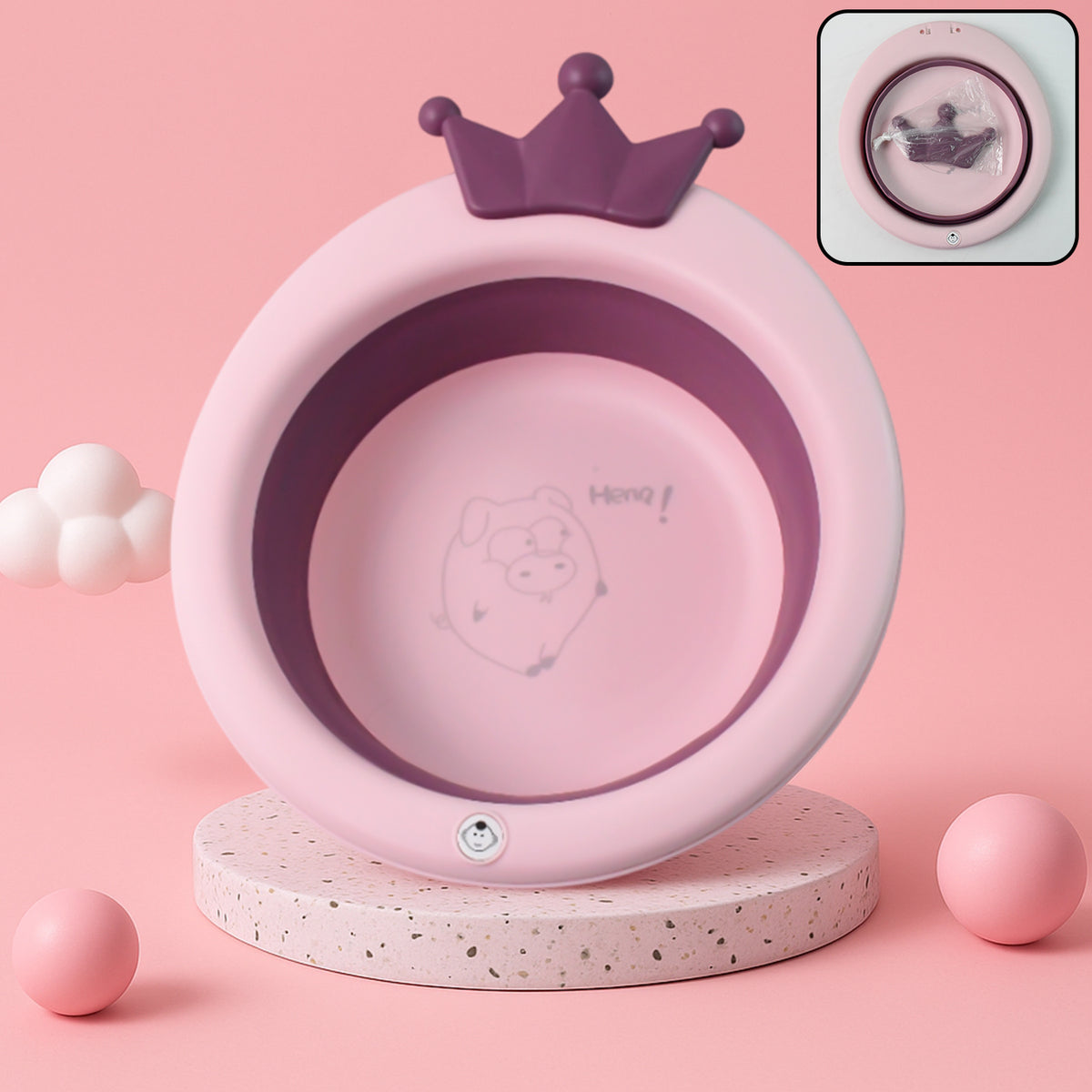 Premium Baby Bathtub with Non-Slip Base, collapsible multipurpose basin– Ergonomic Infant & Toddler Bath Tub with Comfortable Design for Safe Bathing