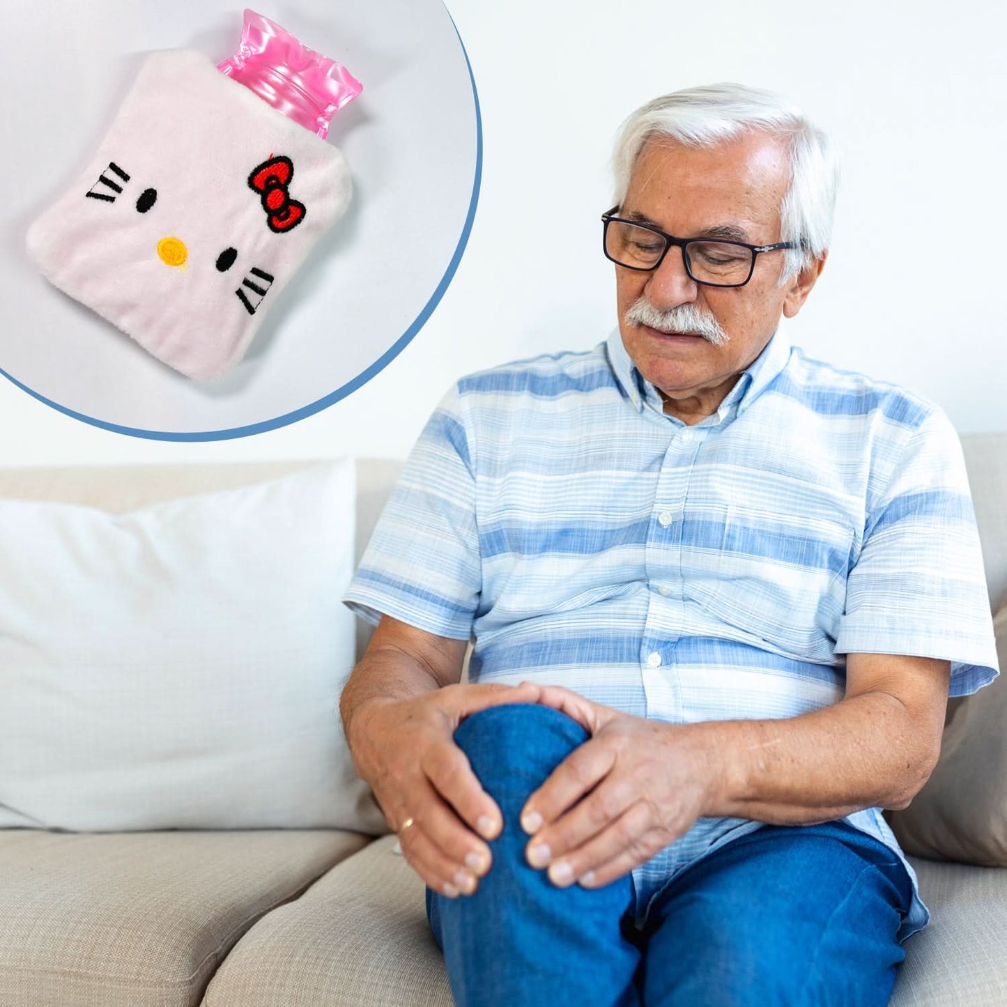 Hello Kitty Small Hot Water Bag With Cover for Pain Relief, Hand & Feet Warmer, Menstrual Cramps