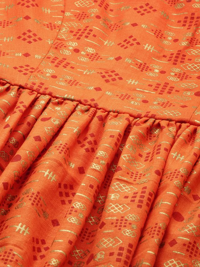 Bollywood Vogue Ready To Wear Orange Printed Kurta N Gharara Set