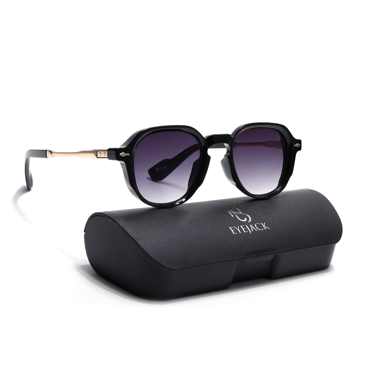 Pearl Black Wayfarer Sunglasses for Men and Women - Style 2217 - with box packaging