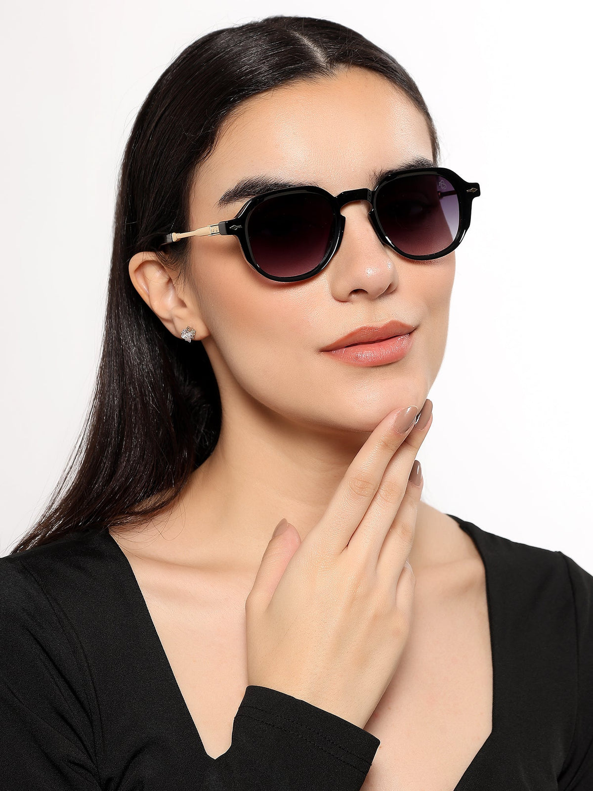 Pearl Black Wayfarer Sunglasses for Men and Women - Style 2217 - view 1