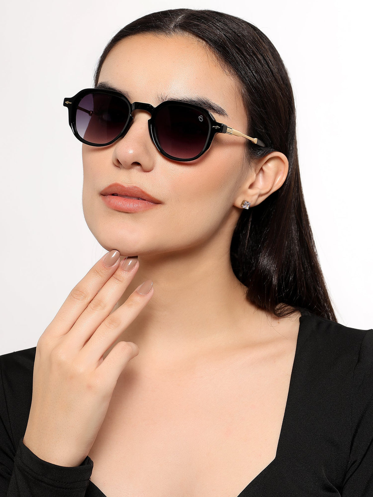 Pearl Black Wayfarer Sunglasses for Men and Women - Style 2218 - view 1