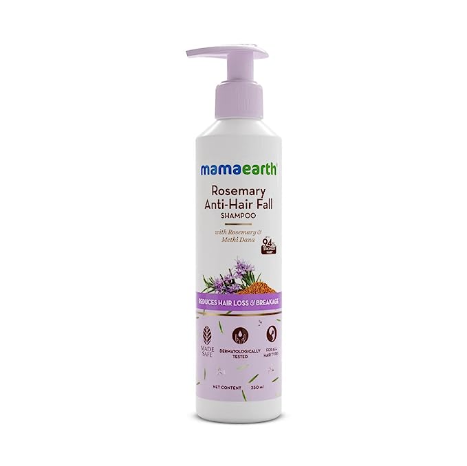 Mamaearth Rosemary Anti Hair Fall Shampoo with Rosemary & Methi Dana for Reducing Hair Loss & Breakage- 250ml