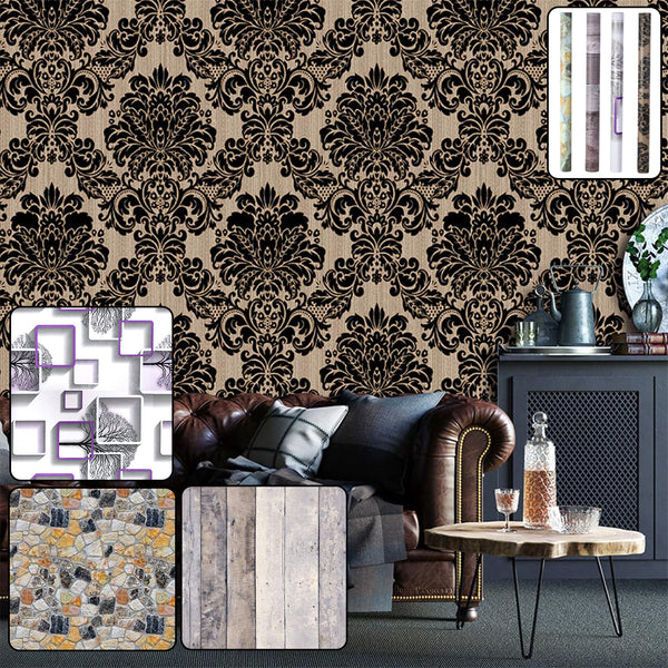 Self-adhesive Waterproof Wallpaper Roll - (1 Pc Mix Design)