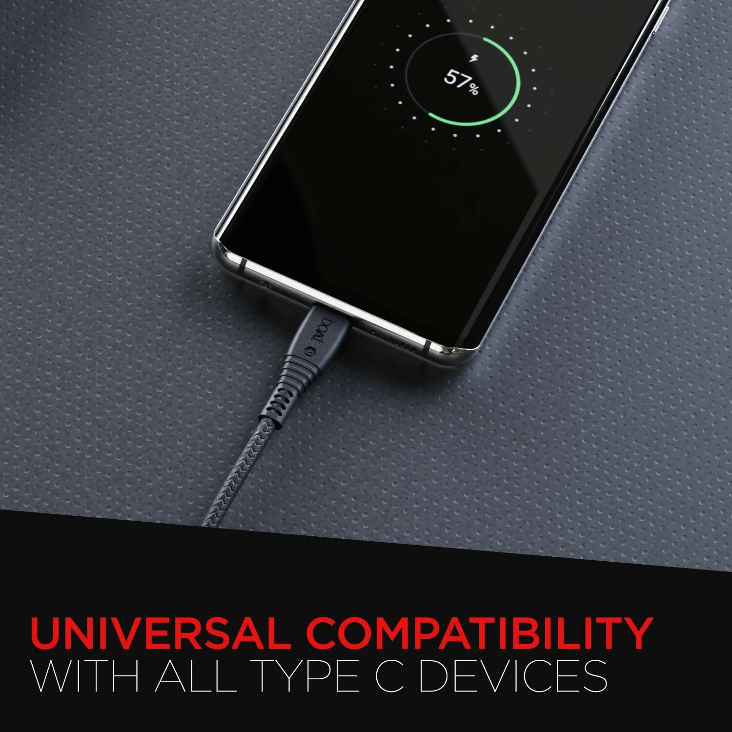 boAt Type C A320 Tangle-Free, Sturdy Type C Cable, Compatible With Smartphones & Tablets 1.5Meter (Black)