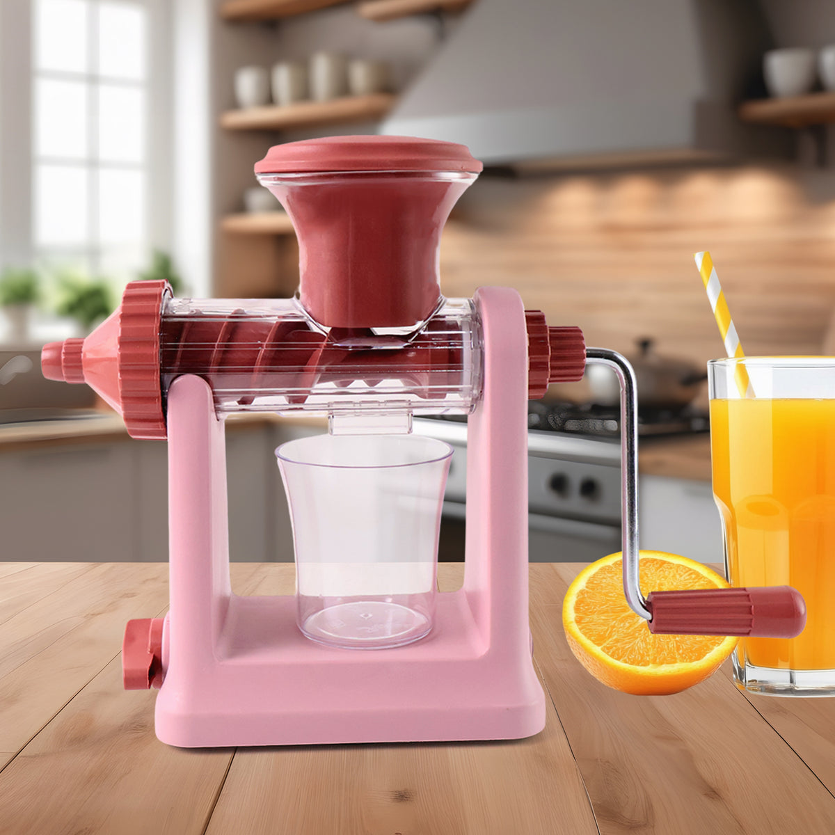 Apex Heavy-Duty Manual Hand Juicer Machine set for Fruits and Vegetables with Vacuum Lock Base Waste Separator