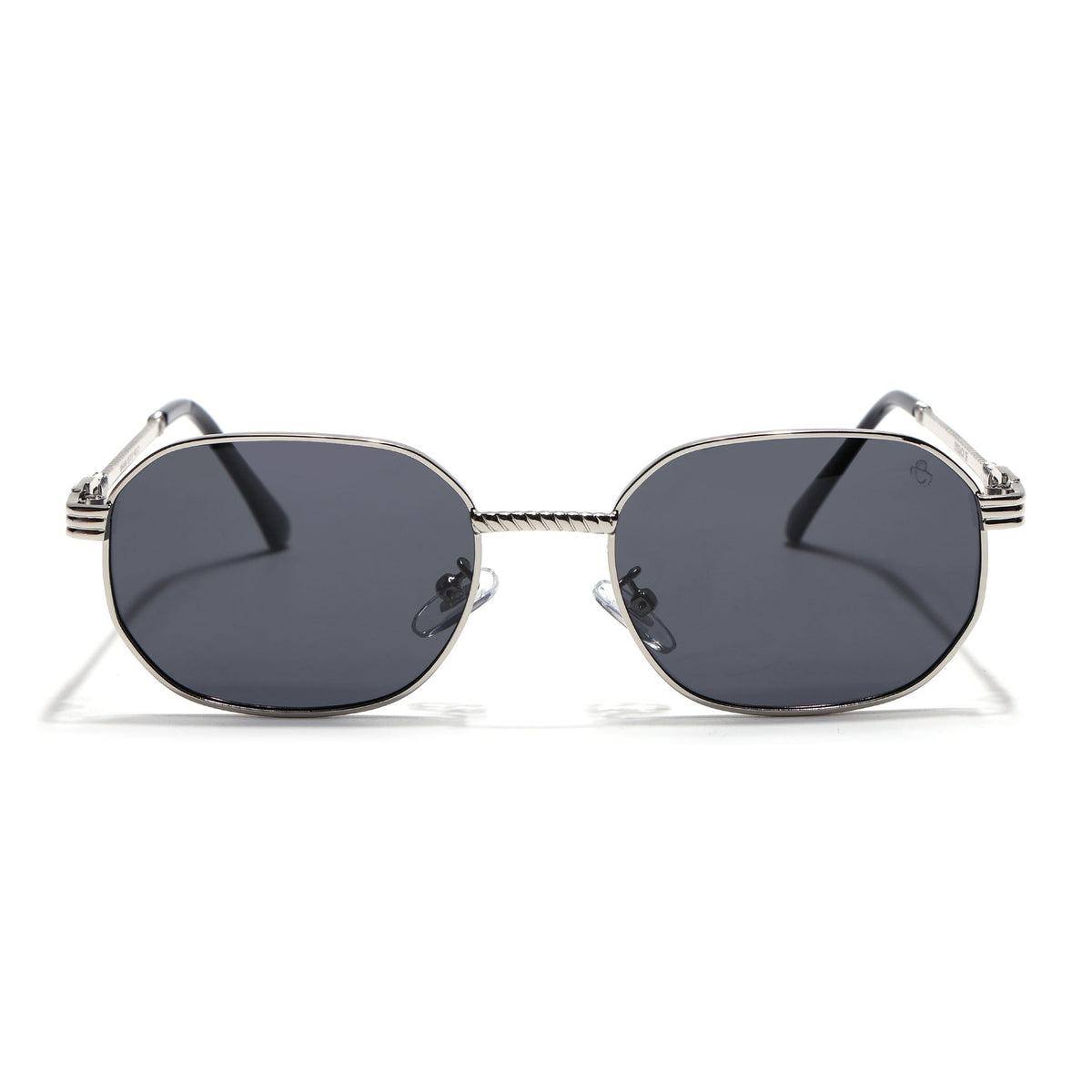Imperial Silver Rectangle Sunglasses for Men and Women - view 3