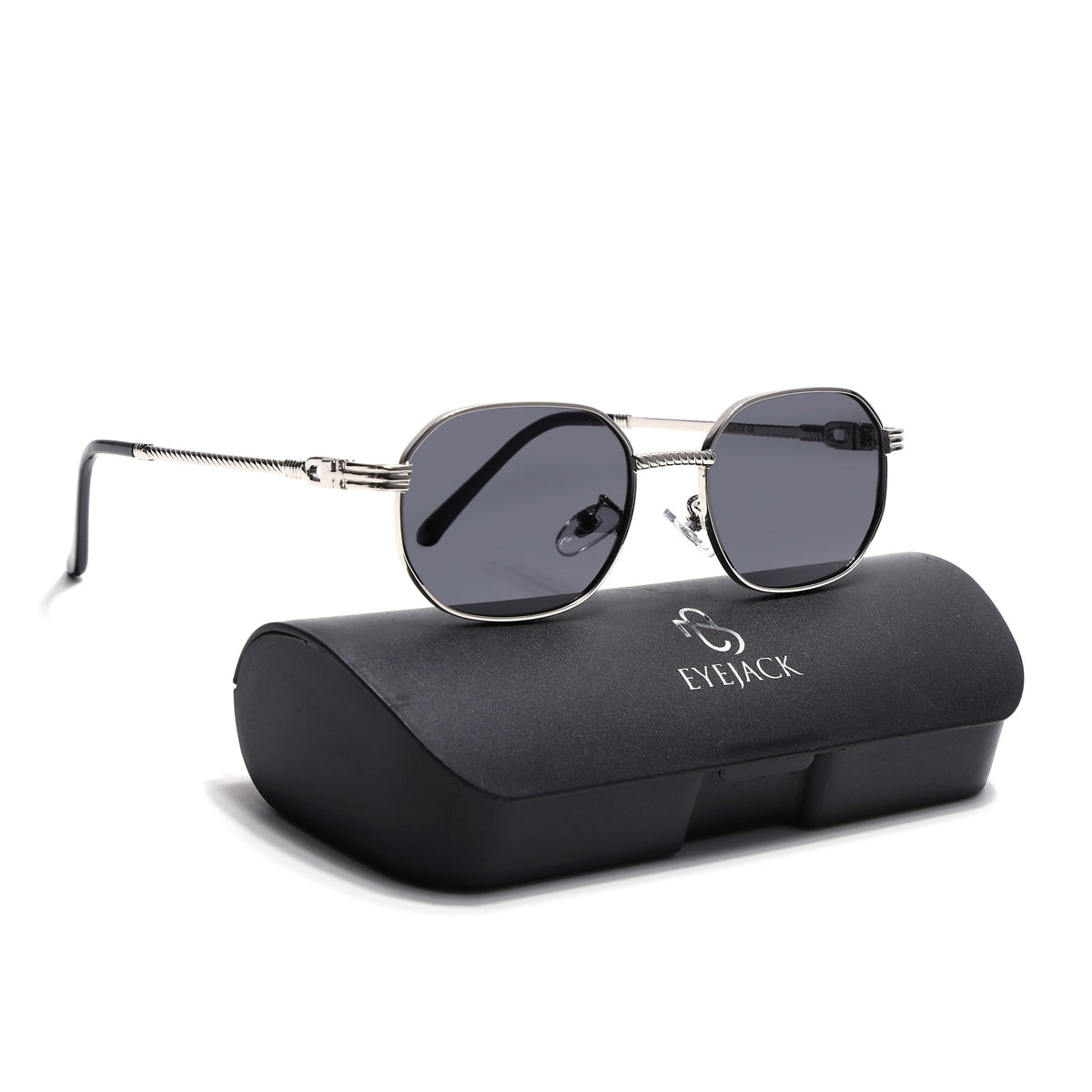 Imperial Silver Rectangle Sunglasses for Men and Women - with box packaging