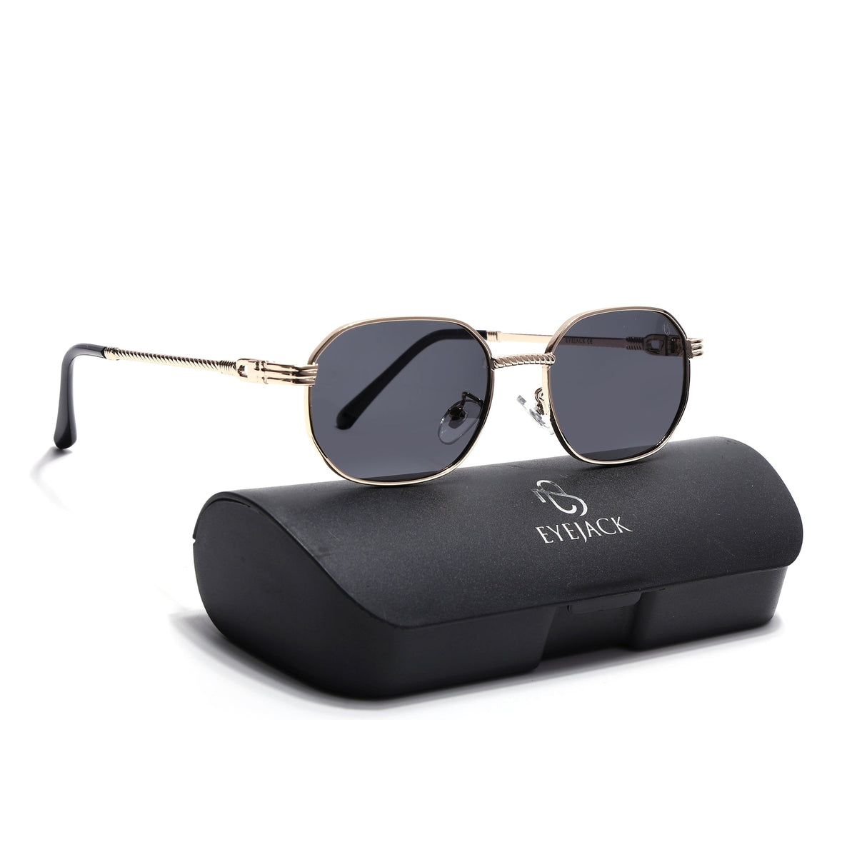Imperial Golden Rectangle Sunglasses for Men and Women - with box packaging