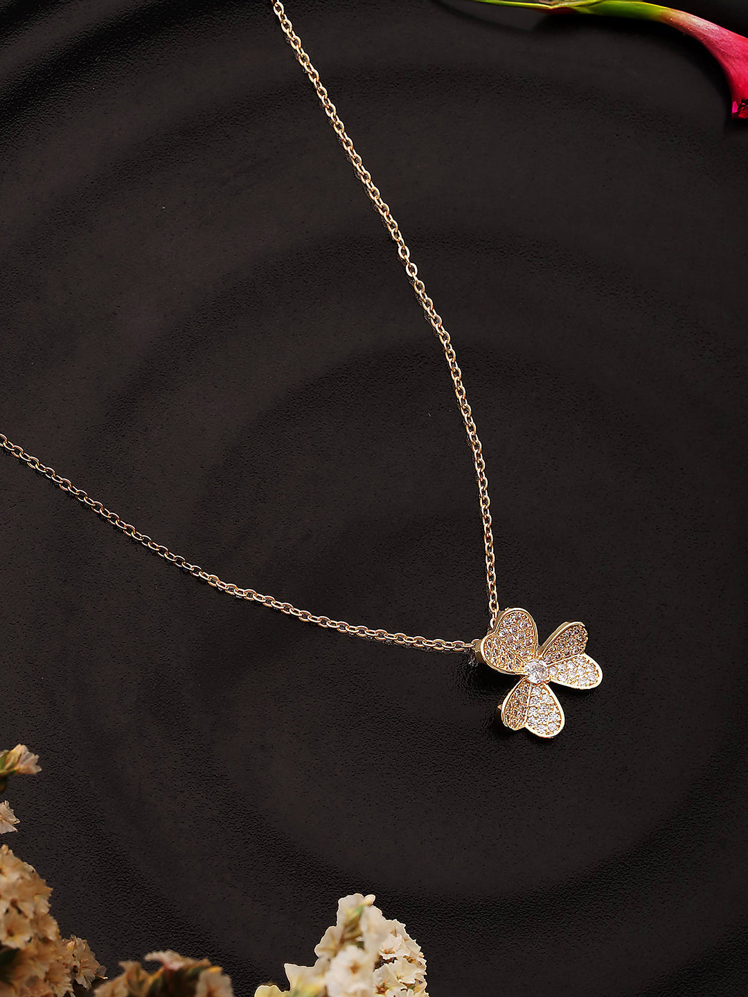 Jazz And Sizzle Gold-Plated CZ-Studded Pendant Chain