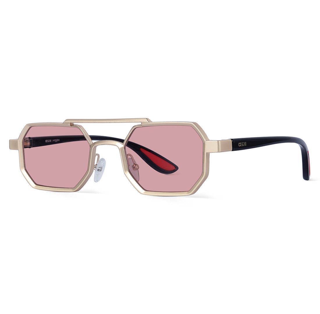 Pink Ockhi Exhale Pink Hexagonal Sunglasses - View 6