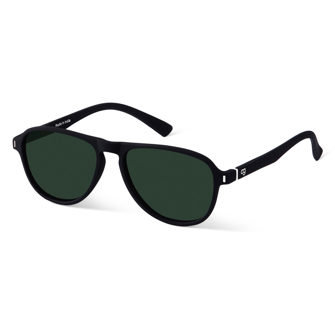 Green Emerald Night Polarized Aviator Sunglasses