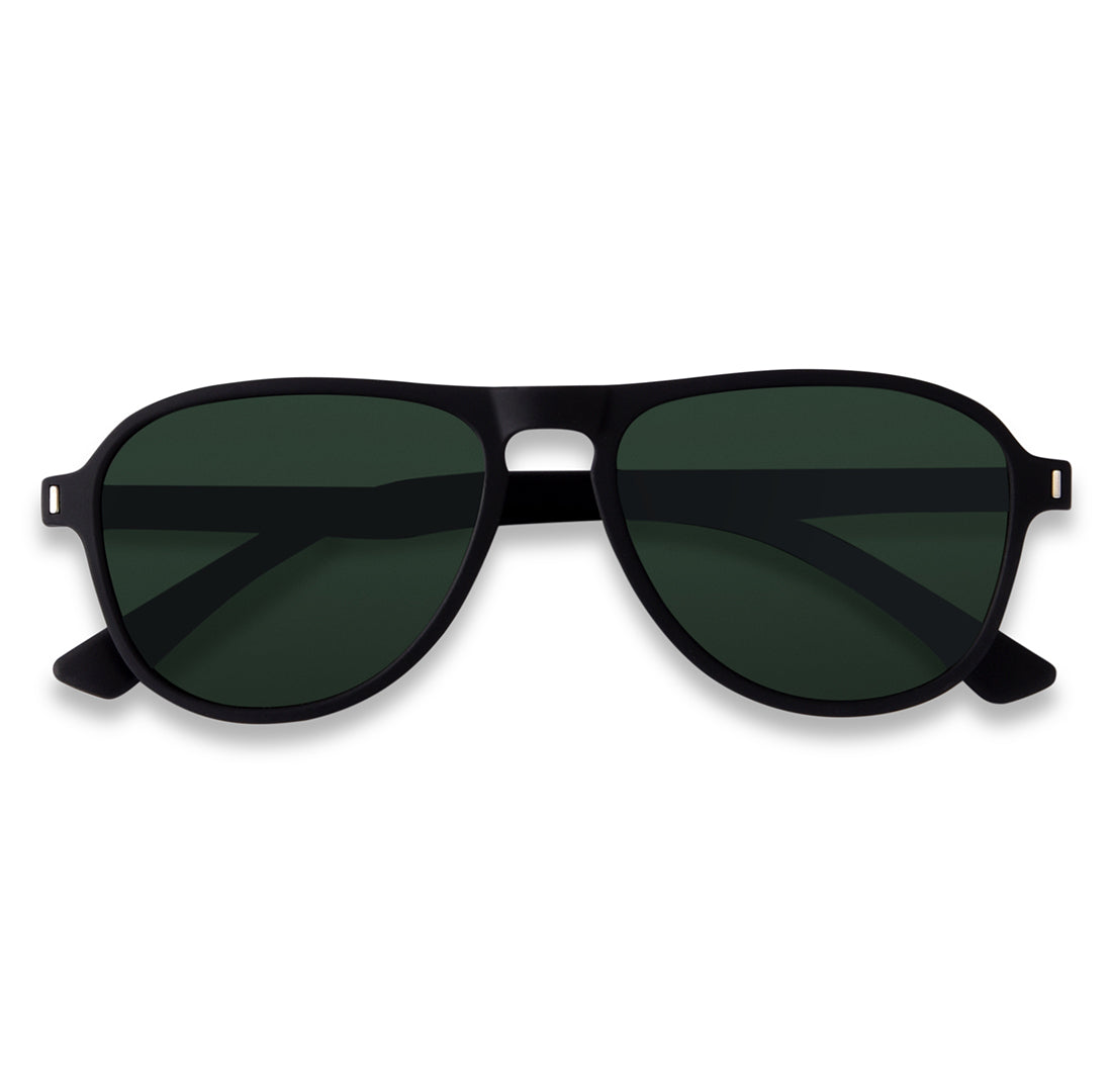 Green Emerald Night Polarized Aviator Sunglasses - View 3