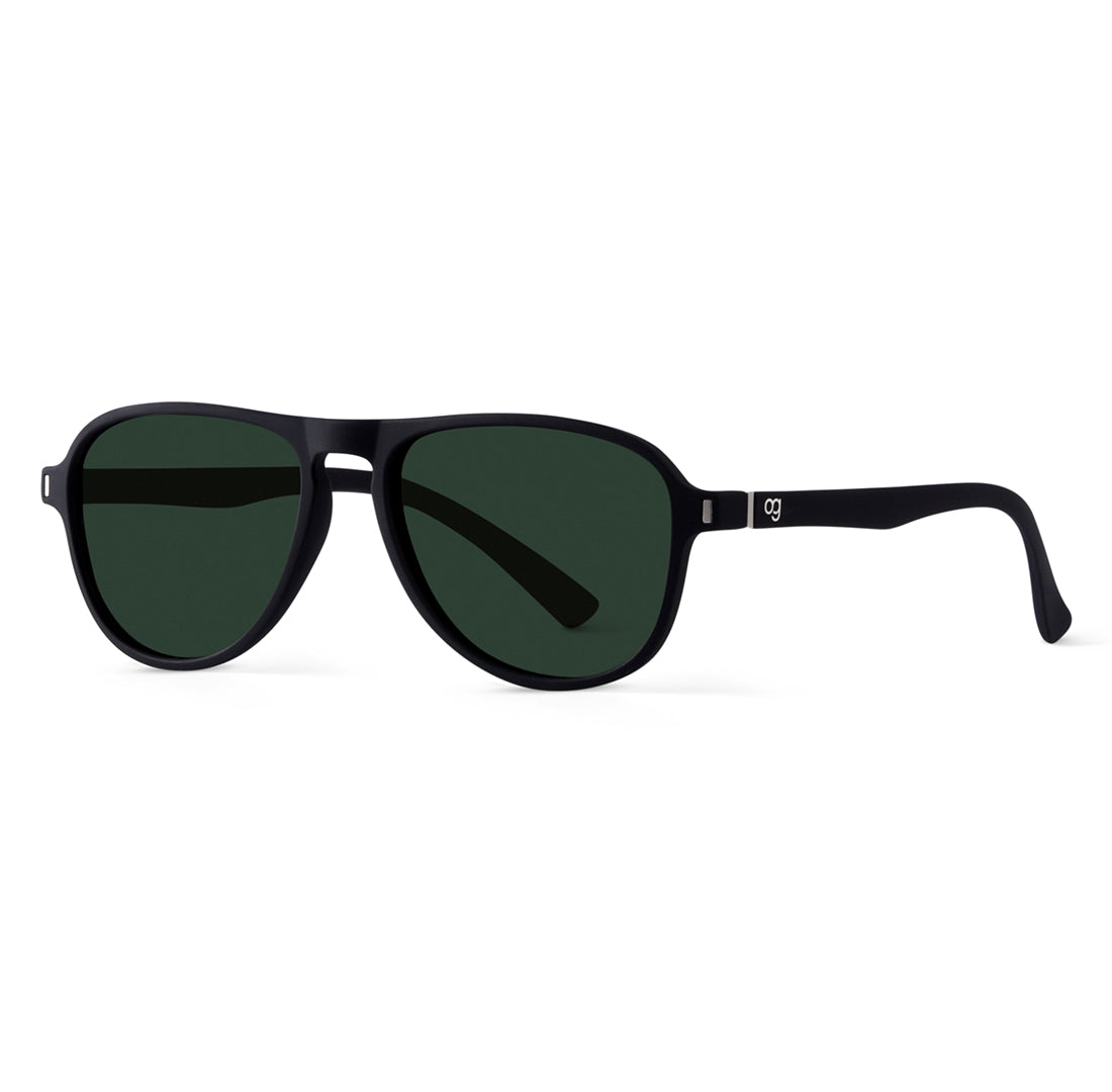 Green Emerald Night Polarized Aviator Sunglasses - View 6