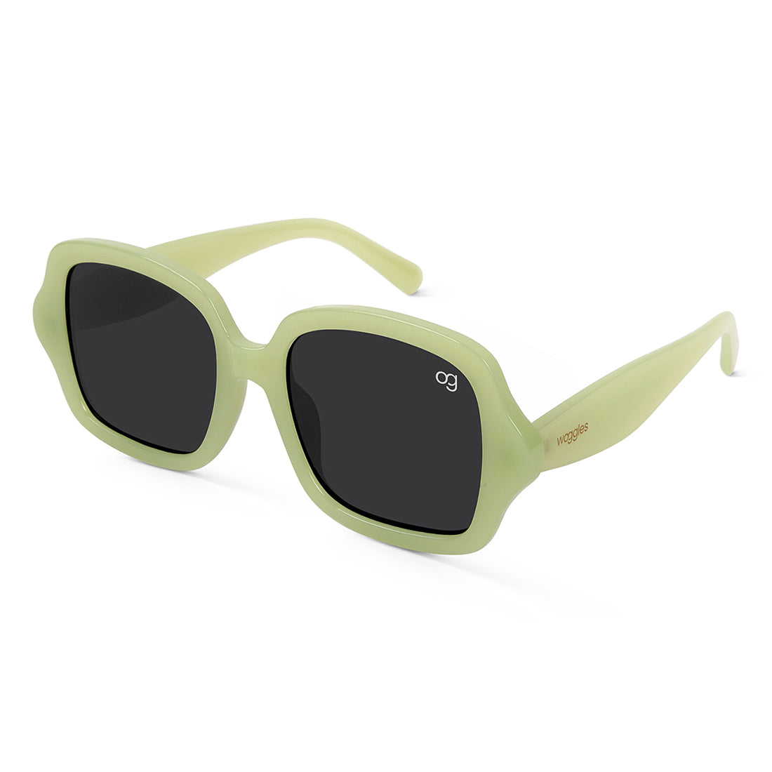 Sage Green Monochromatic Square Sunglasses