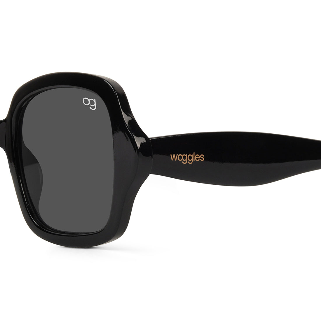 Black Monochromatic Square Sunglasses - View 12