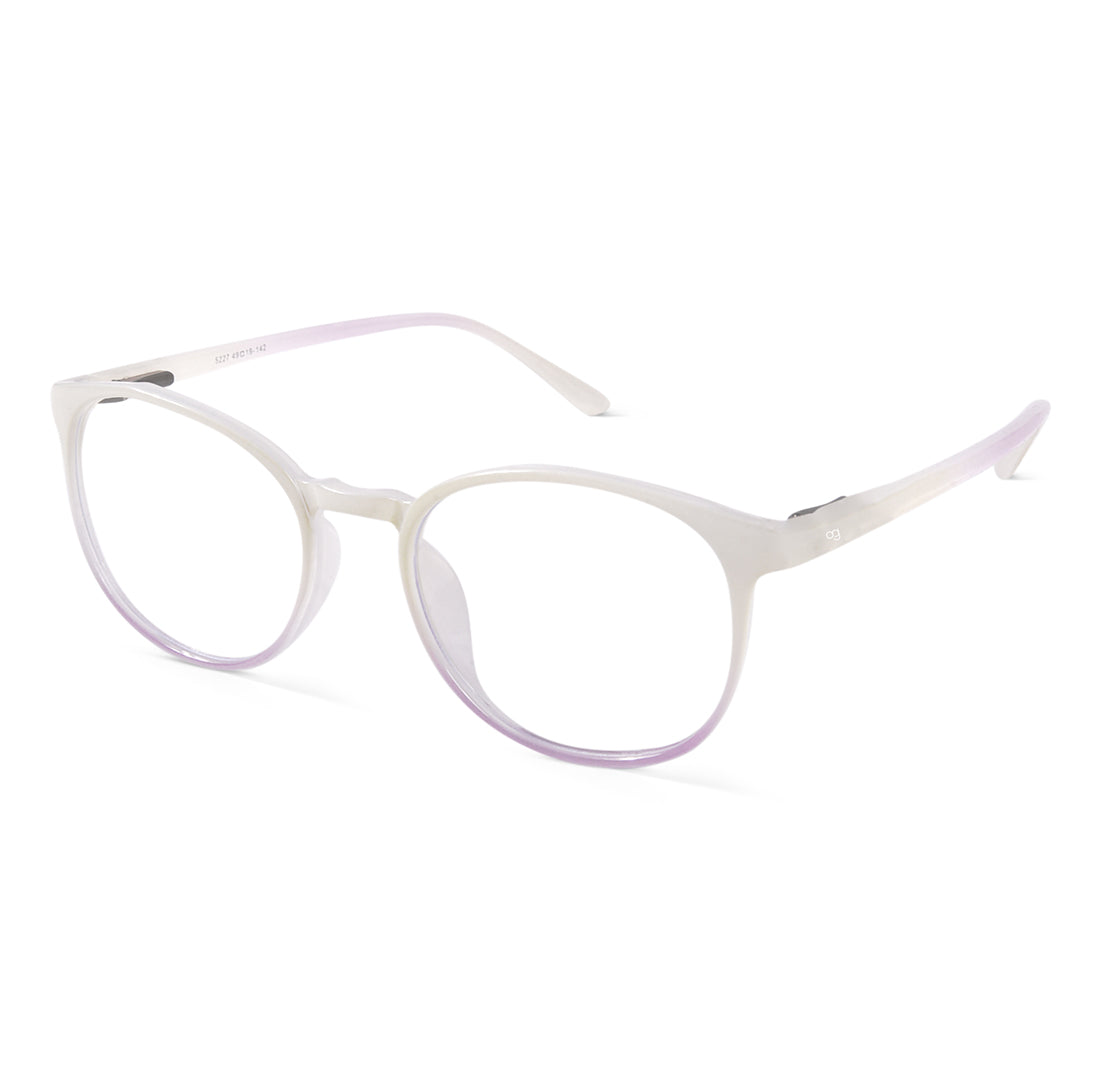White Zenithal Radiance Round Blue Screen Glasses