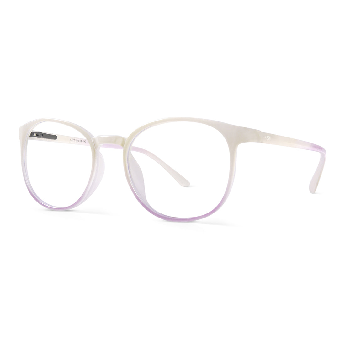 White Zenithal Radiance Round Blue Screen Glasses - View 5