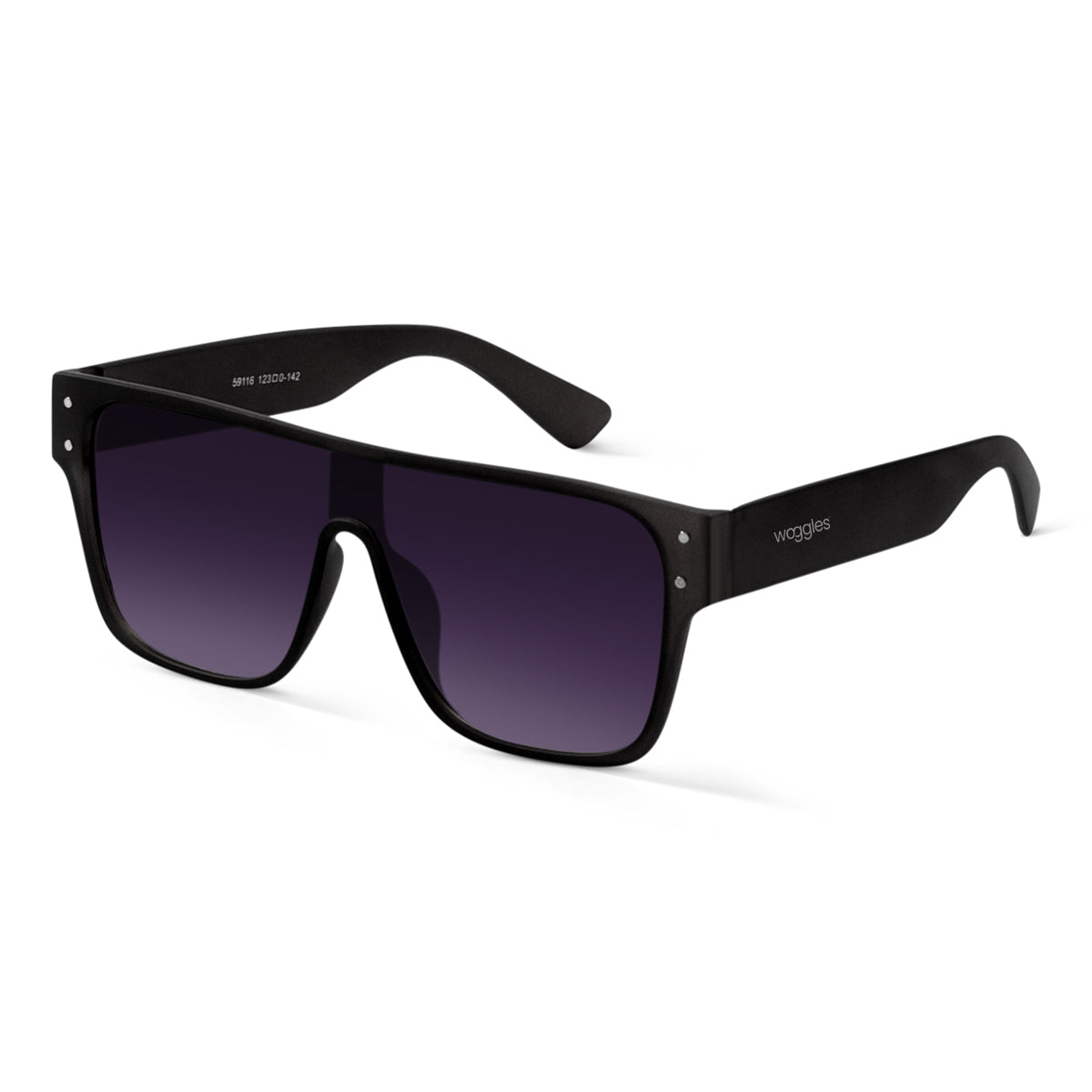 Purple X Matte Black Luminary Black Oversize Sunglasses