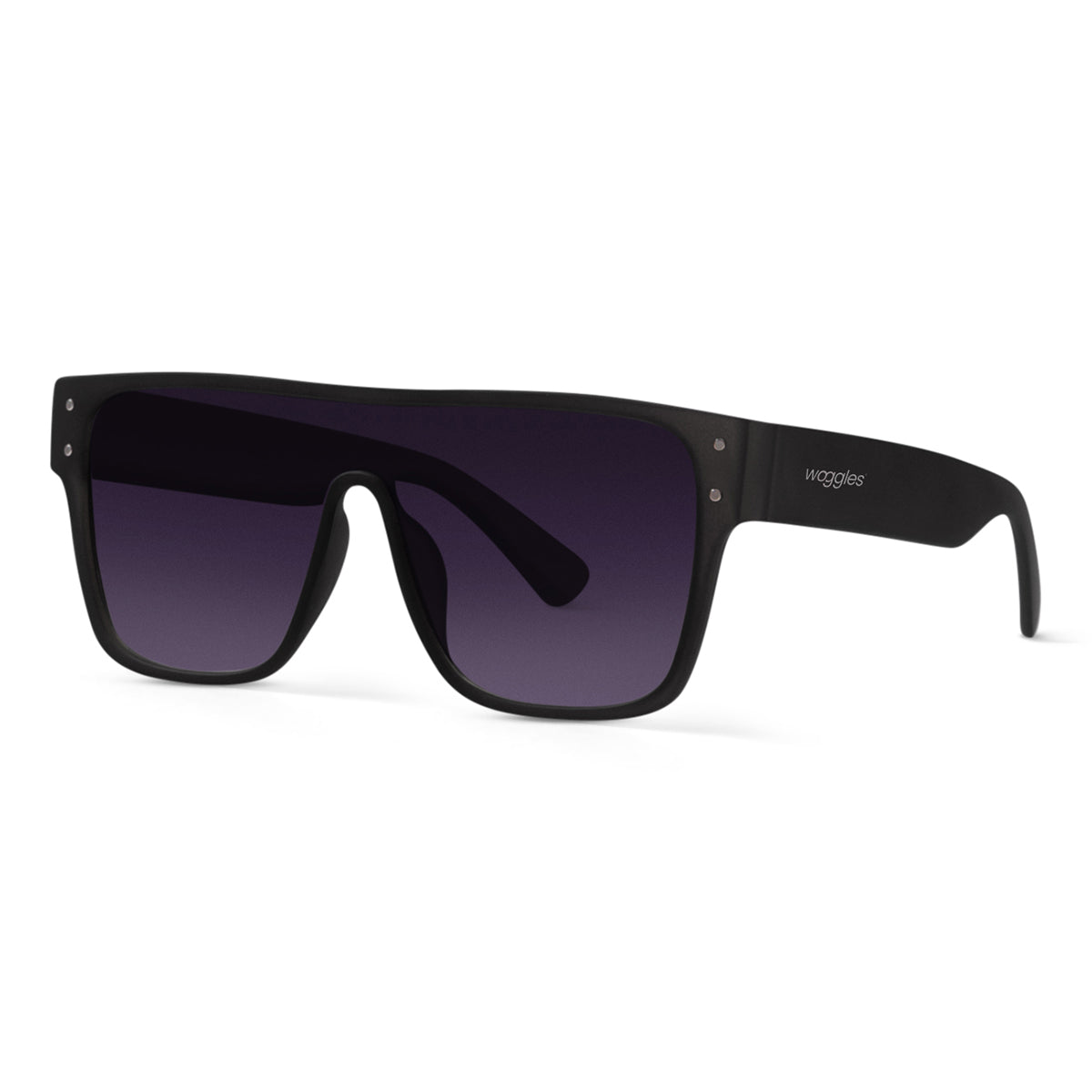 Purple X Matte Black Luminary Black Oversize Sunglasses - View 5