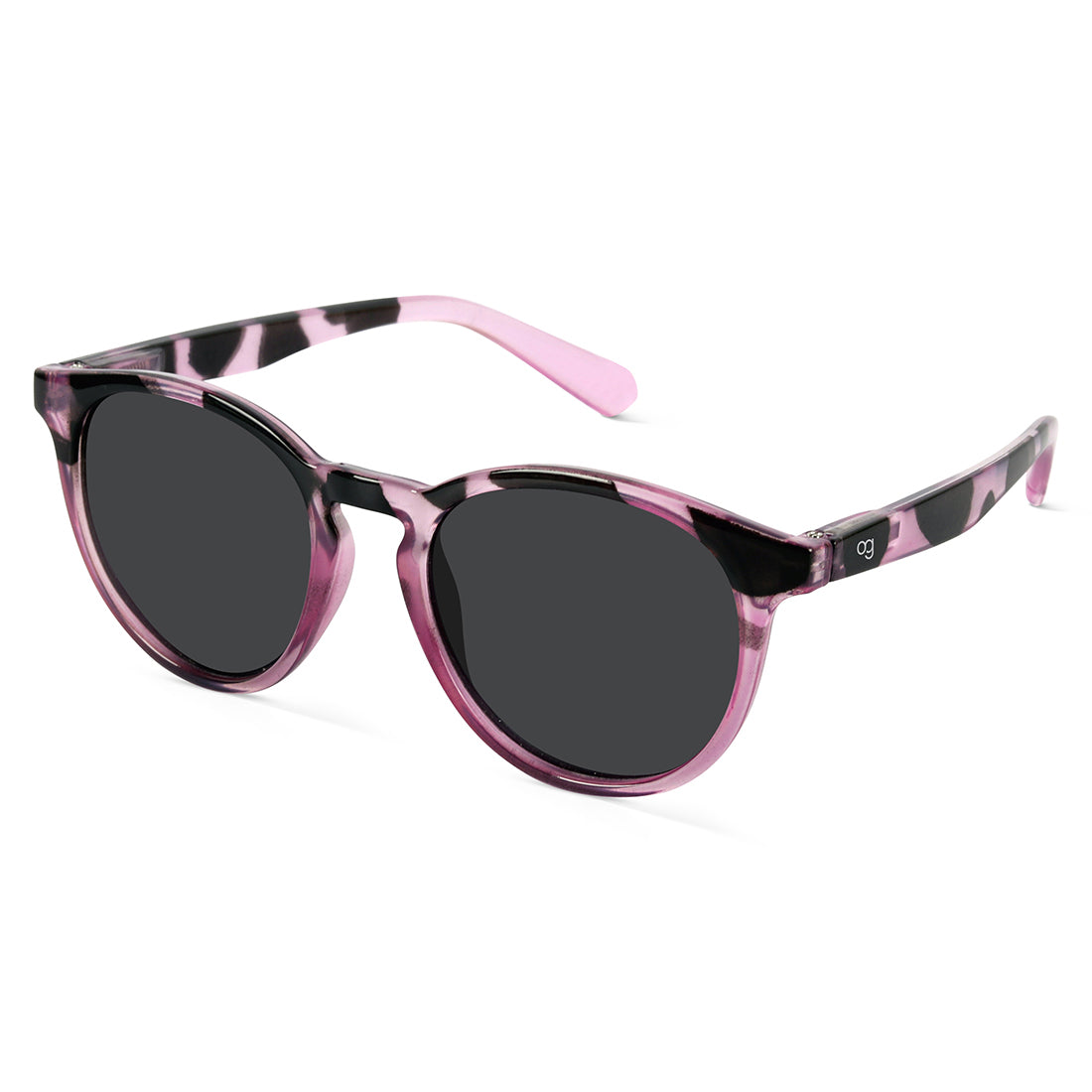 Black Radon Printed Polarized Round Sunglasses