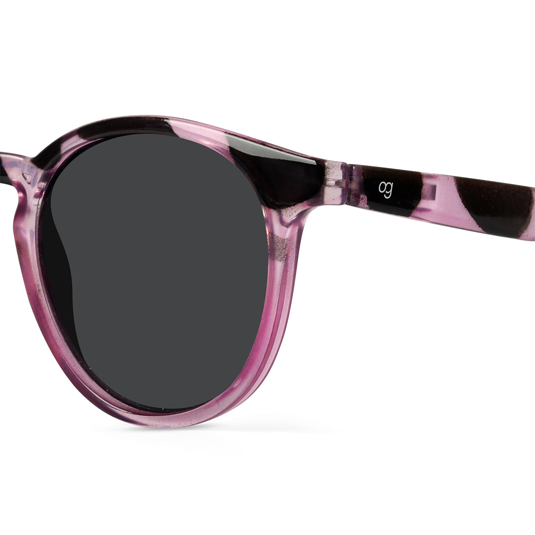 Black Radon Printed Polarized Round Sunglasses - View 2