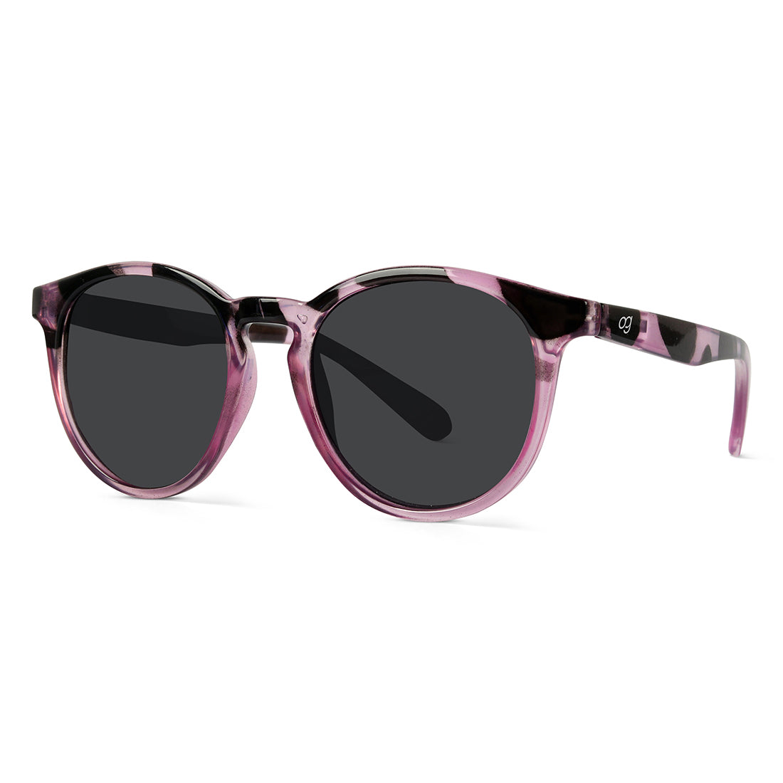 Black Radon Printed Polarized Round Sunglasses - View 6