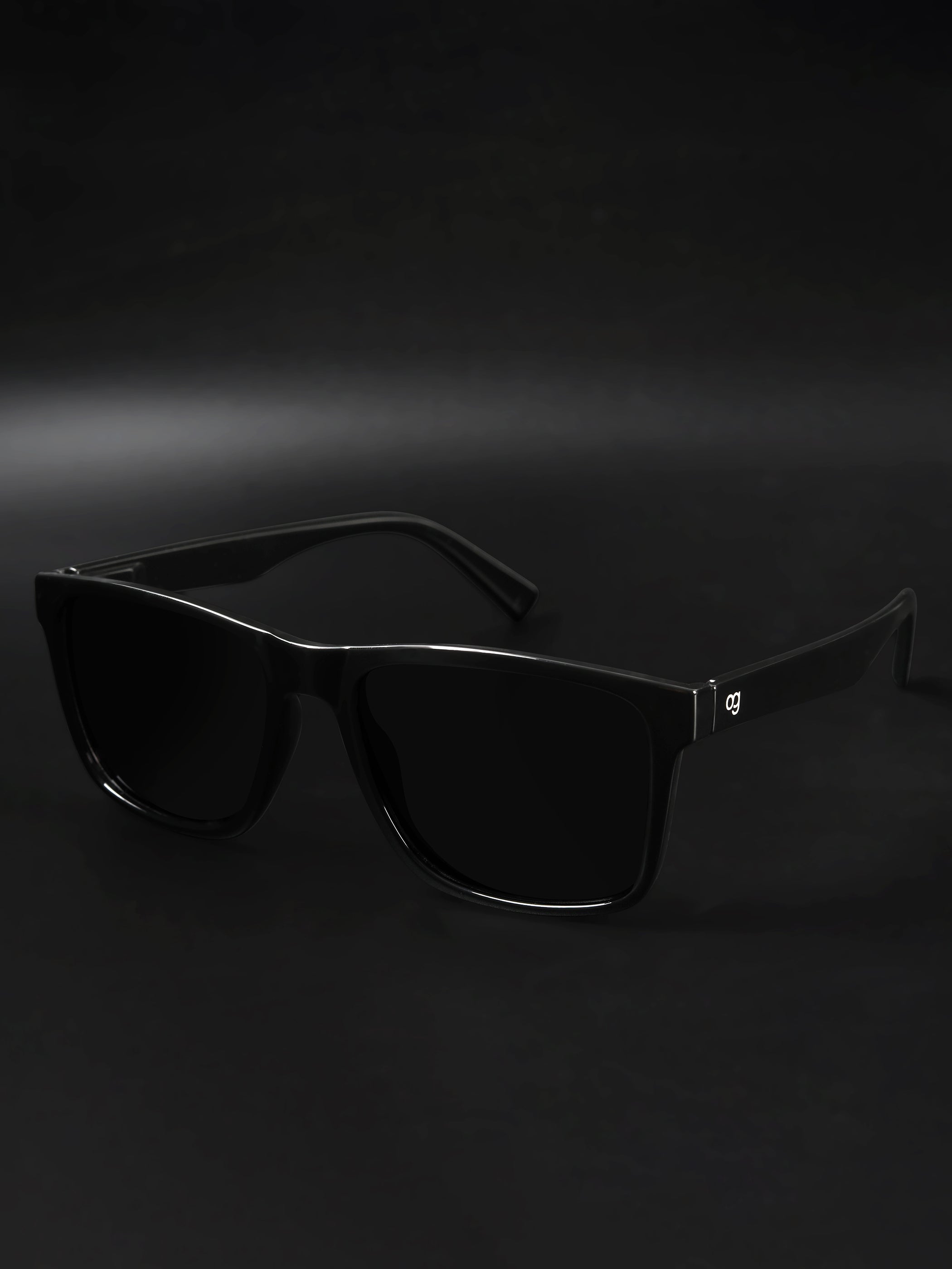 Black Auralite Polarized Square Sunglasses - View 10