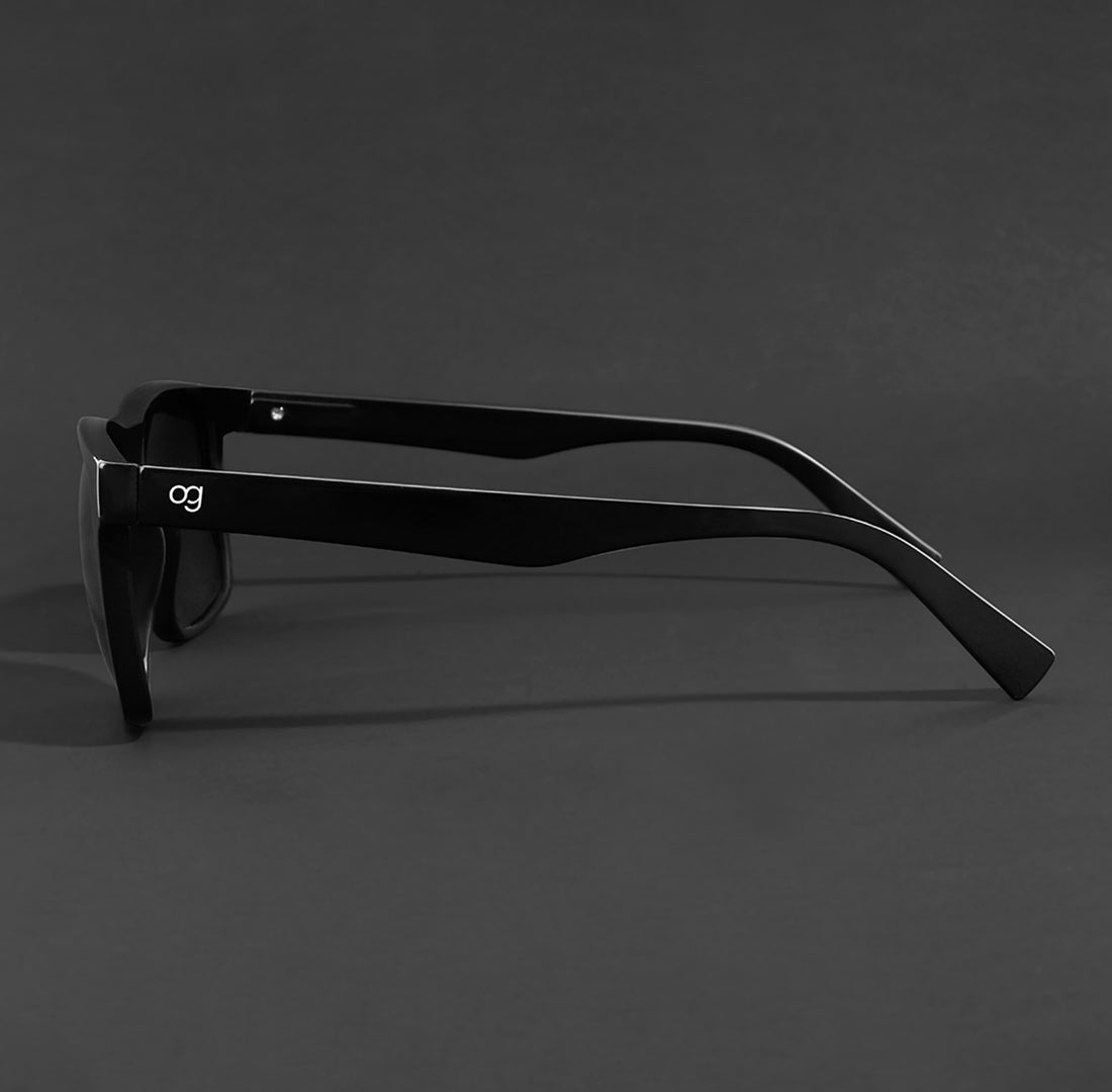 Black Auralite Polarized Square Sunglasses - View 11