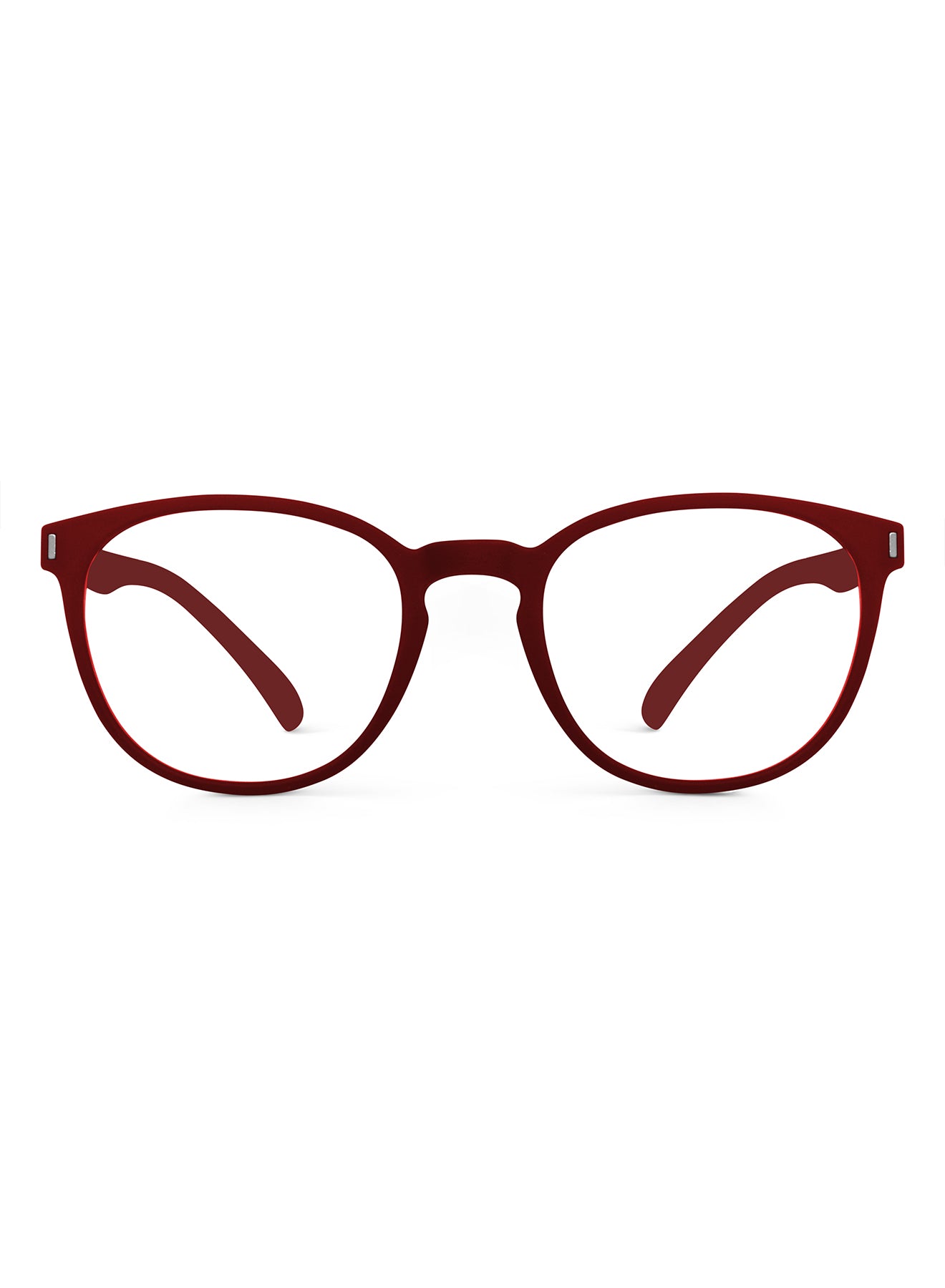 Burgundy Noctra Round Blue Screen Glasses - View 8
