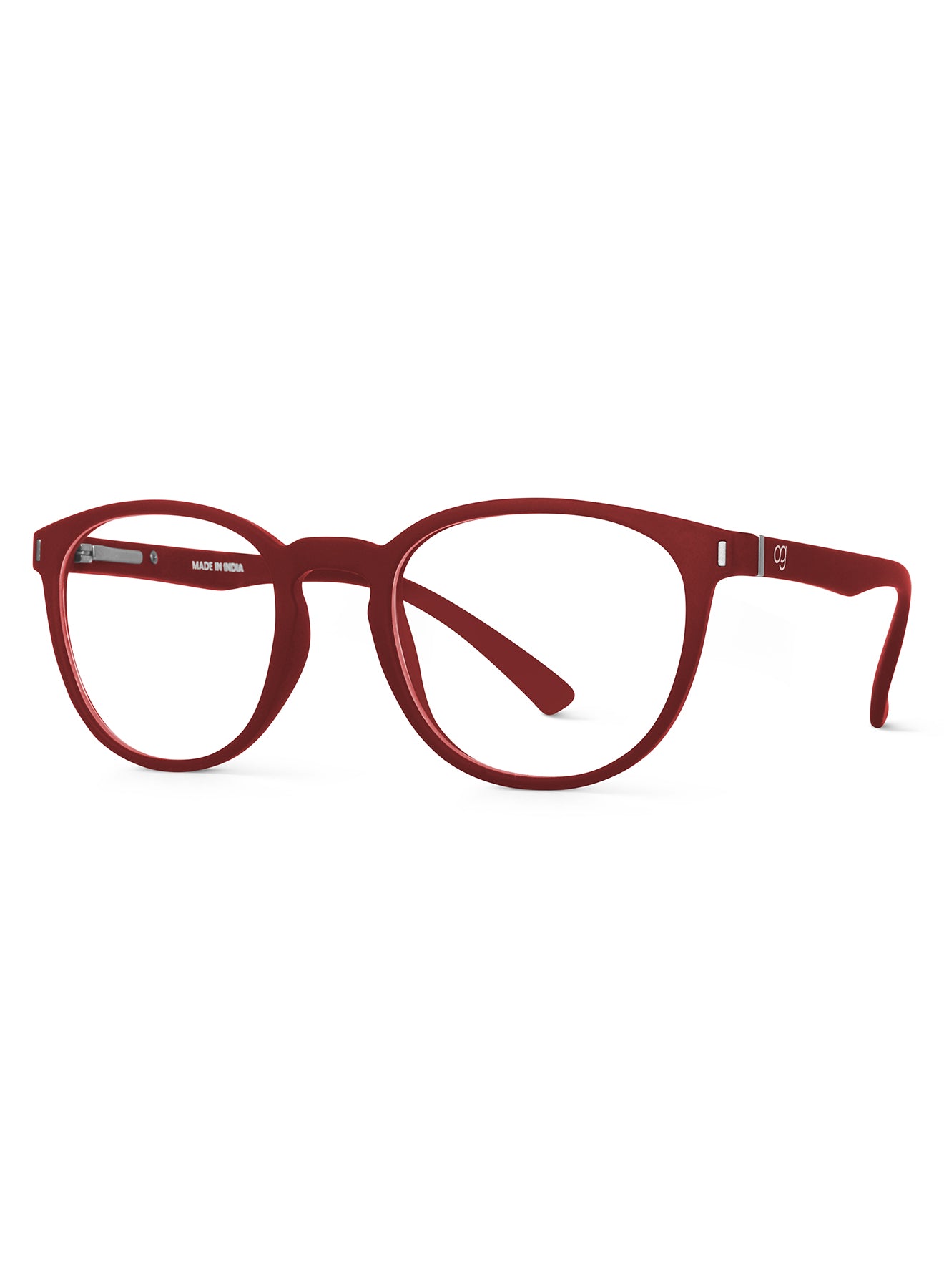 Burgundy Noctra Round Blue Screen Glasses - View 9