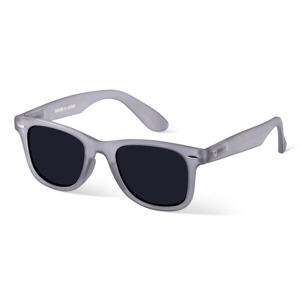 Grey Transparent Polarized Wayfarer Sunglasses