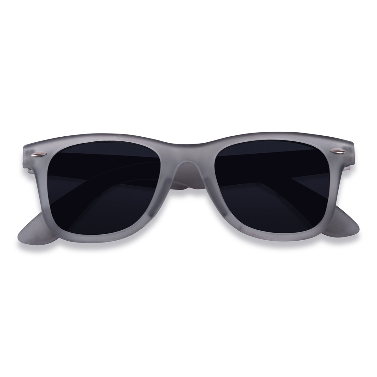 Grey Transparent Polarized Wayfarer Sunglasses - View 9