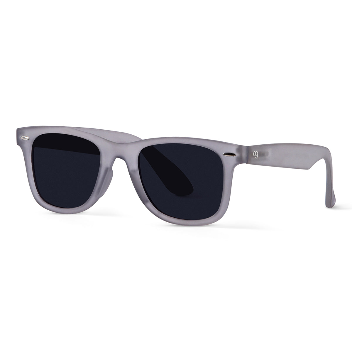 Grey Transparent Polarized Wayfarer Sunglasses - View 12