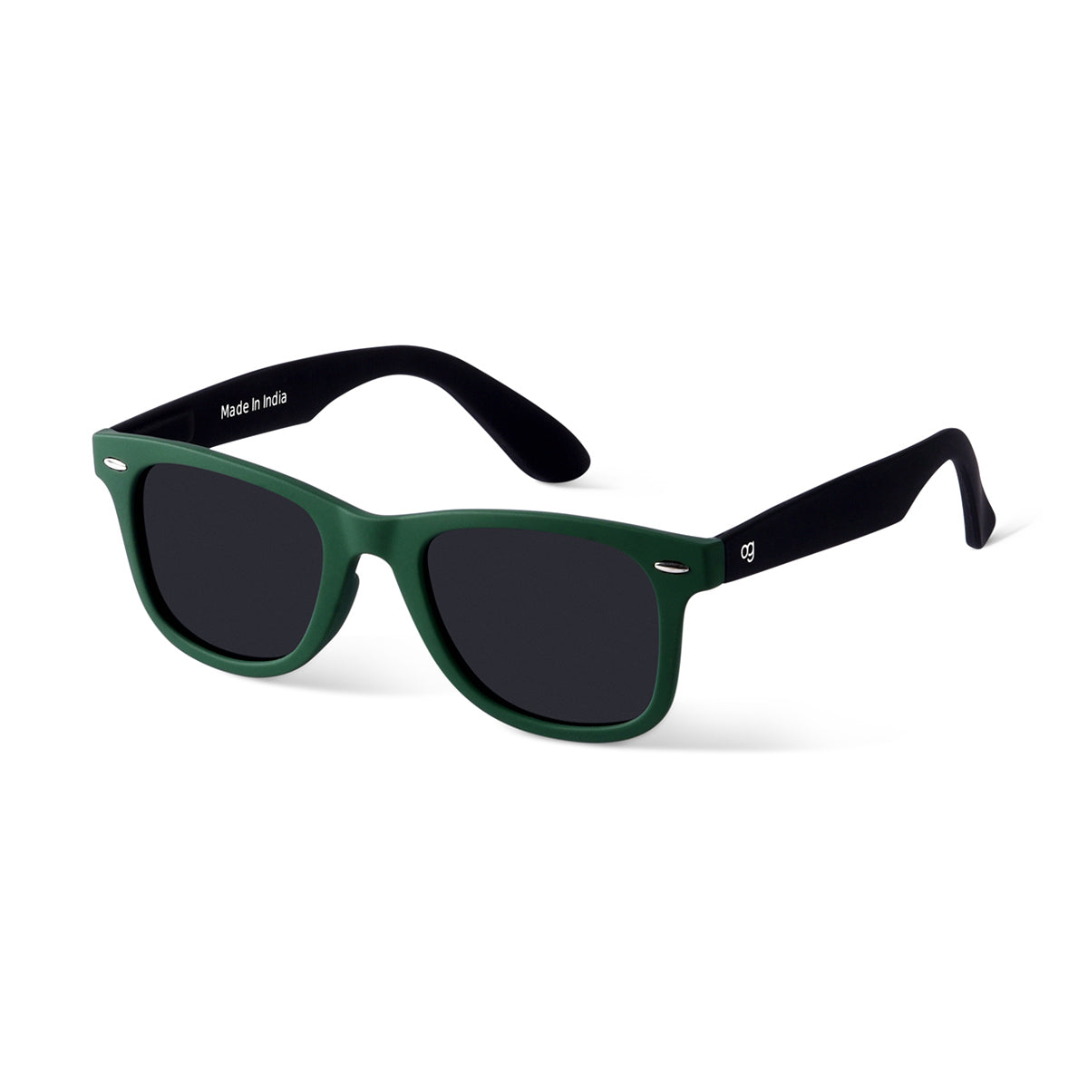 Black X Green Polarized Wayfarer Sunglasses