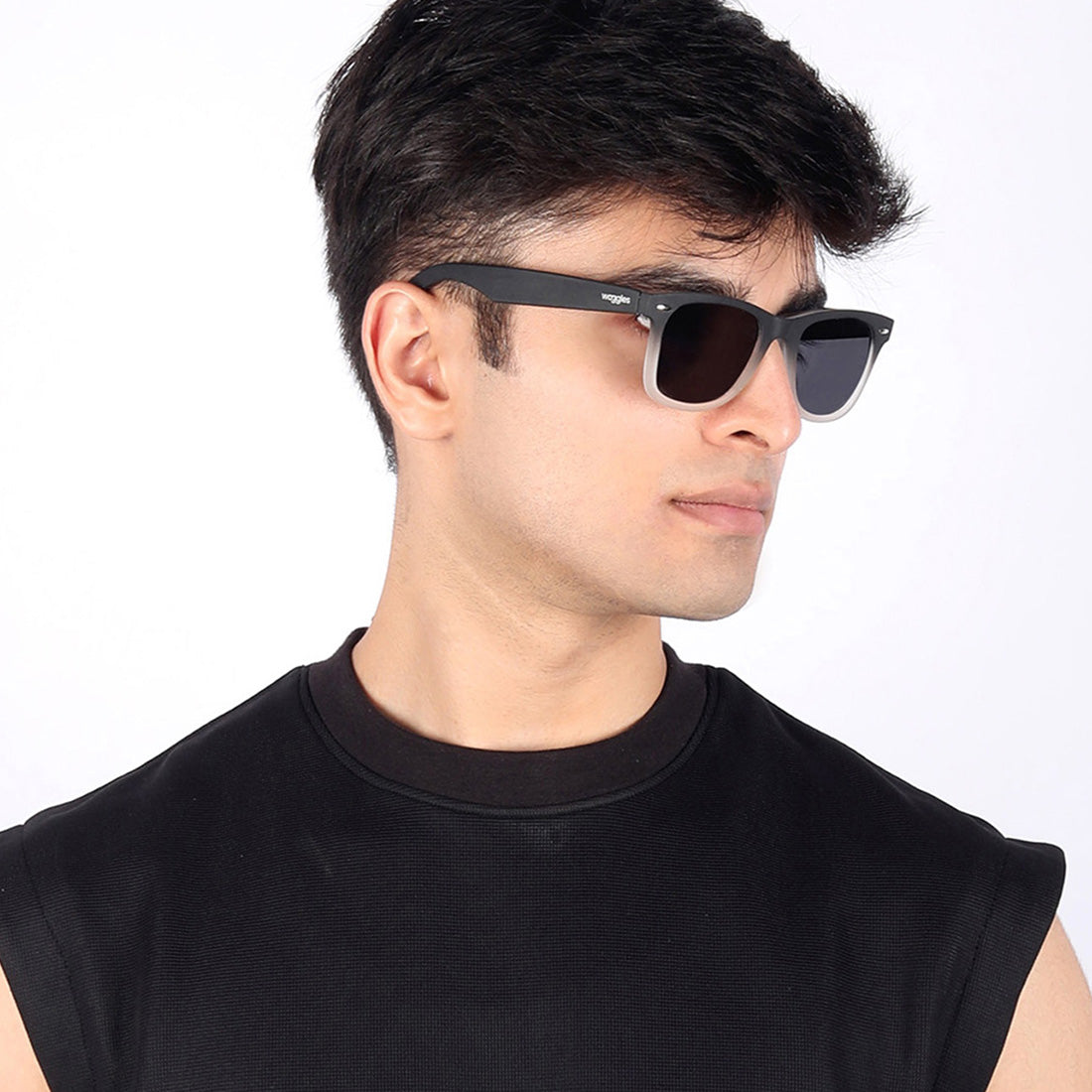 Matte Black Polarized Wayfarer Sunglasses - View 35