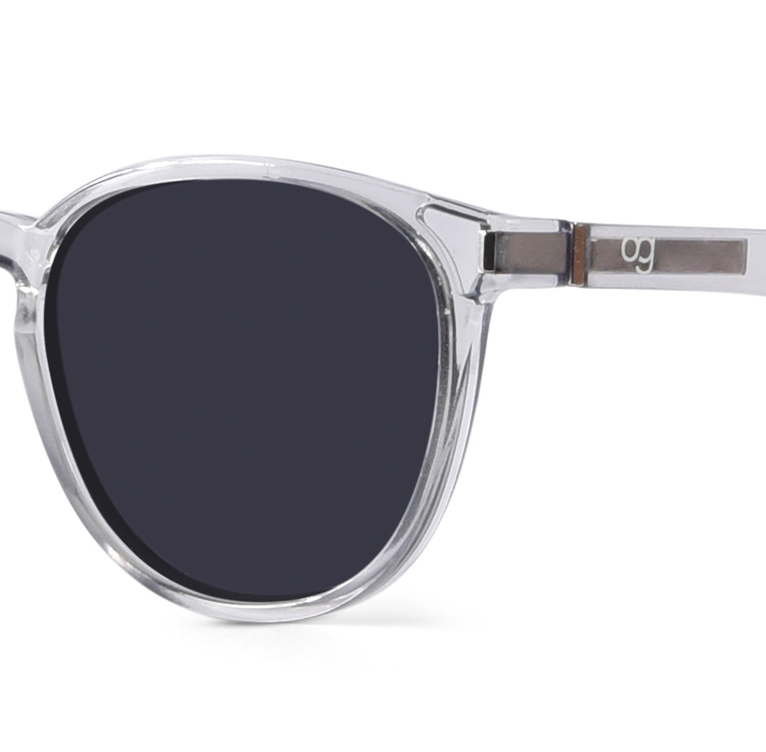 Clear Polarized Round Sunglasses - View 2