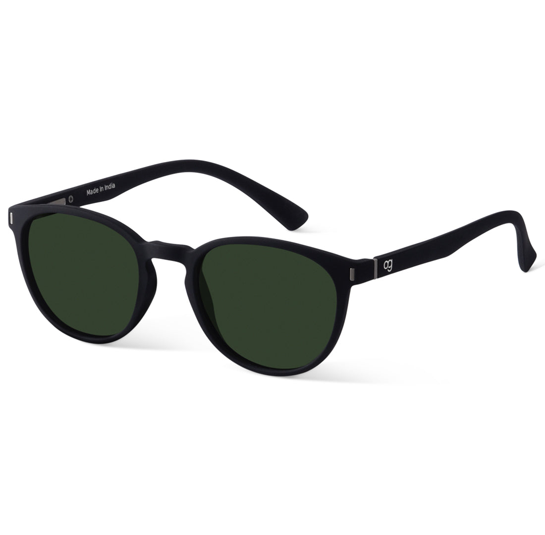 Green Polarized Round Sunglasses